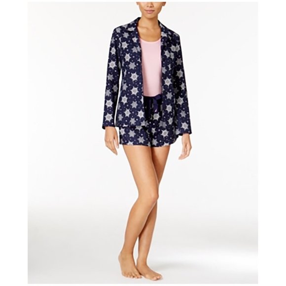 Nautica 3-Peice Button Front Shirt, Tank Top and Shorts Pajama Set - Picture 1 of 7